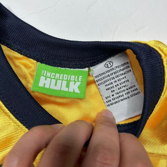 vintage Y2K 2000s retro 2008 Yellow and black Hulk Smash tank top 2T - Picture 2 of 8